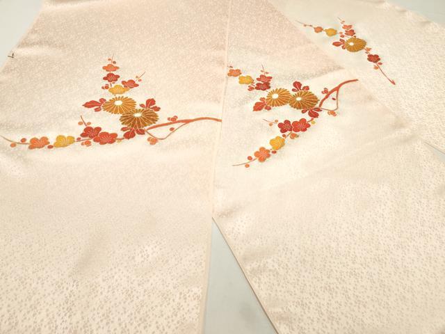 平和屋着物▼付下げ 反物 着尺 駒刺繍 草花文 暈し染め 金銀彩 逸品 未使用 DABC4464zy