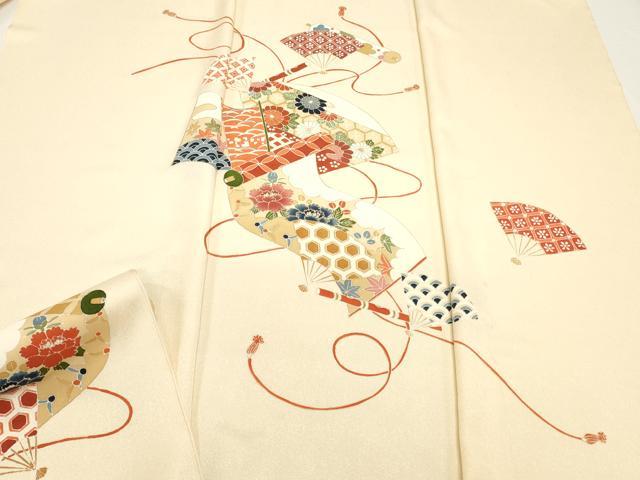 平和屋着物▼付下げ 反物 着尺 巻物草花文 金彩 逸品 未使用 DABC4486zy