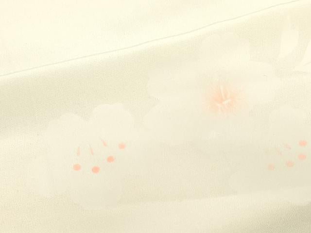 平和屋着物▼長襦袢　解き反物　着尺　舞花文　逸品　DABC4503zy