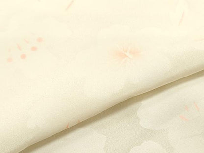 平和屋着物▼長襦袢　解き反物　着尺　舞花文　逸品　DABC4503zy