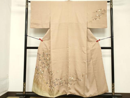 平和屋着物■訪問着 駒刺繍 枝花文 金彩 正絹 逸品 DABC4538cd