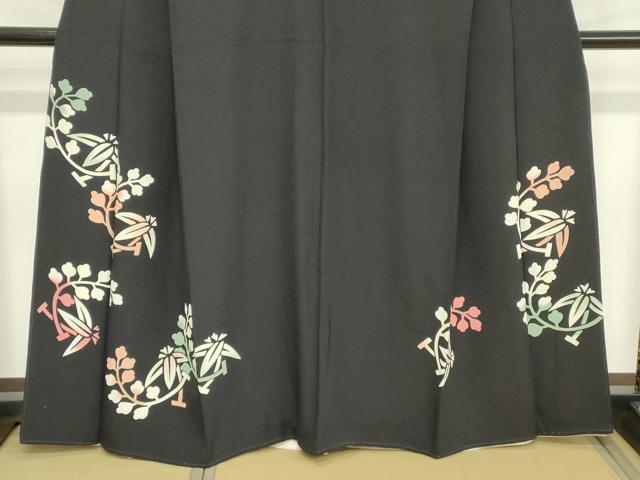 平和屋着物■豪華黒留袖　枝葉文　正絹　逸品　DABC4546cd