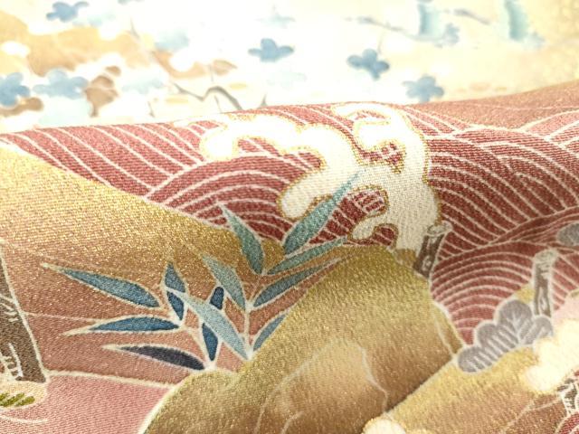 平和屋着物■豪華黒留袖 飛鳥文 暈し染め 金銀彩 正絹 逸品 DABC4555cd