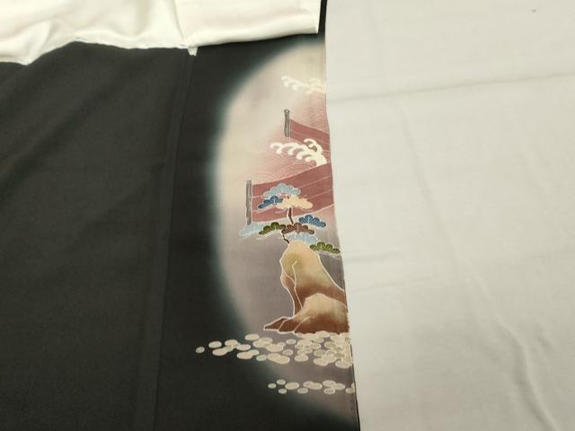 平和屋着物■豪華黒留袖 飛鳥文 暈し染め 金銀彩 正絹 逸品 DABC4555cd