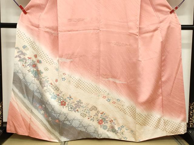 平和屋着物■訪問着 道長花文 暈し染め 金彩 正絹 逸品 DABC4558cd