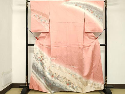 平和屋着物■訪問着 道長花文 暈し染め 金彩 正絹 逸品 DABC4558cd