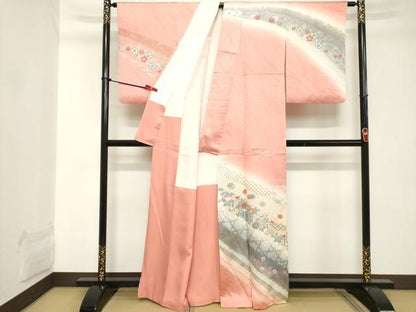 平和屋着物■訪問着 道長花文 暈し染め 金彩 正絹 逸品 DABC4558cd