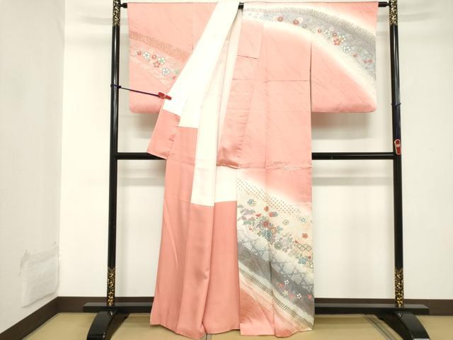 平和屋着物■訪問着 道長花文 暈し染め 金彩 正絹 逸品 DABC4558cd