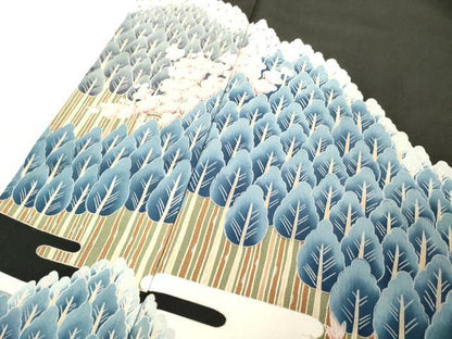 平和屋着物■豪華黒留袖　風景文　正絹　逸品　DABC4571cd