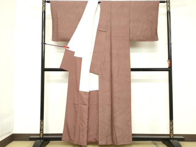 平和屋着物■上質な色無地 流水地紋 鴇浅葱色 正絹 逸品 DABC4582cd