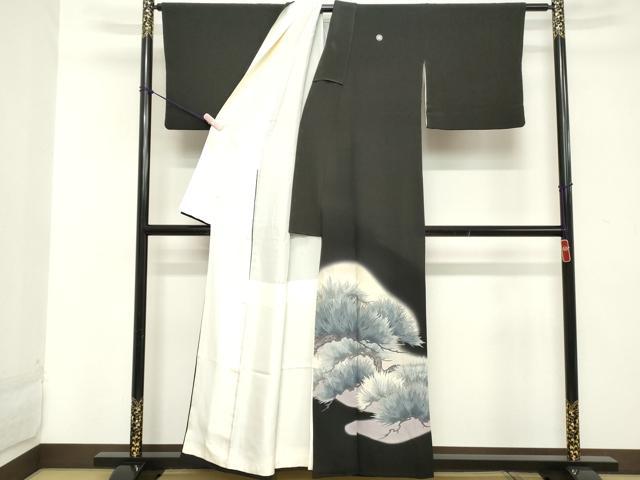平和屋着物■豪華黒留袖　松文　暈し染め　銀彩　正絹　逸品　DABC4599cd