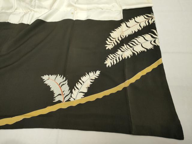 平和屋着物■豪華黒留袖　刺繍　雉　草花文　金銀彩　正絹　逸品　DABC4600cd