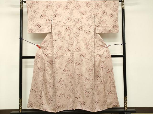 平和屋着物■上質な小紋 絞り 枝花文 正絹 逸品 DABC4612cd
