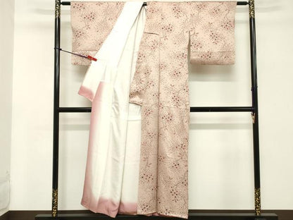 平和屋着物■上質な小紋 絞り 枝花文 正絹 逸品 DABC4612cd