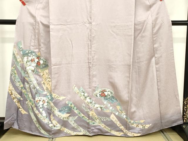 平和屋着物■訪問着 地紙花文 暈し染め 銀彩 正絹 逸品 DABC4620cd