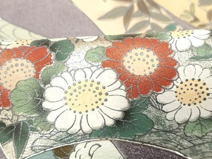 平和屋着物■訪問着 地紙花文 暈し染め 銀彩 正絹 逸品 DABC4620cd