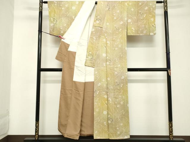 平和屋着物■上質な小紋 草花文 菊 萩 暈し染め 正絹 逸品 DABC4622cd