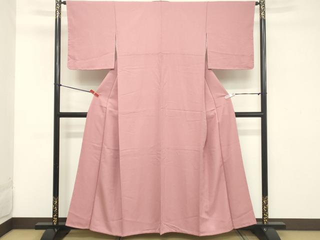 平和屋着物■上質な色無地 紋意匠 桃色 正絹 逸品 未使用 DABC4646cd