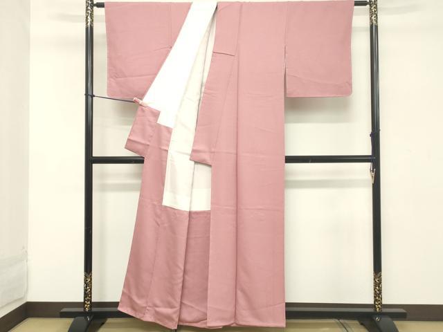 平和屋着物■上質な色無地 紋意匠 桃色 正絹 逸品 未使用 DABC4646cd