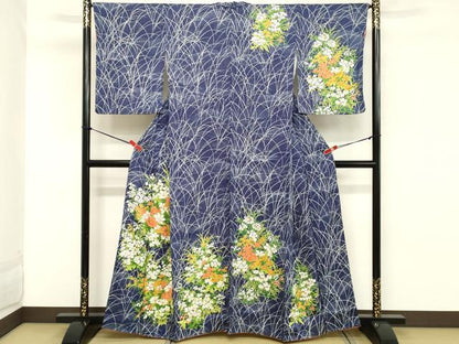 平和屋着物■訪問着　草花文　正絹　逸品　DABC4707cd