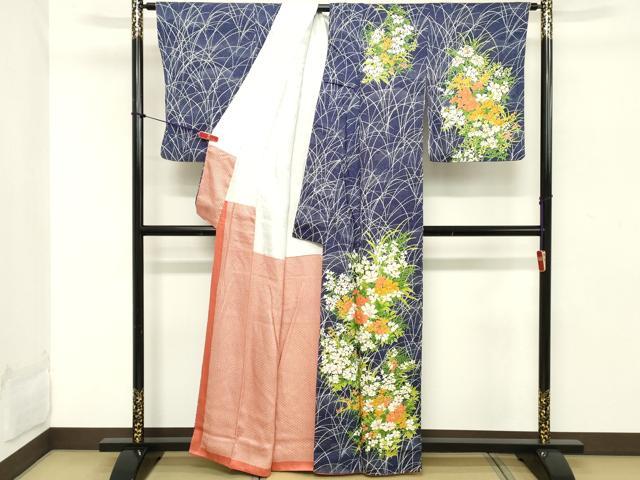 平和屋着物■訪問着　草花文　正絹　逸品　DABC4707cd