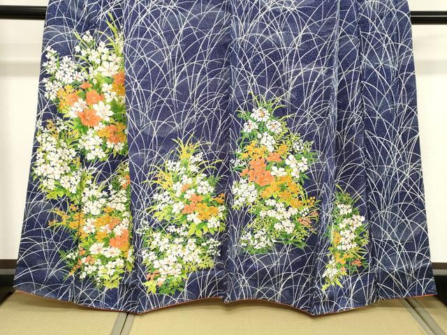 平和屋着物■訪問着　草花文　正絹　逸品　DABC4707cd