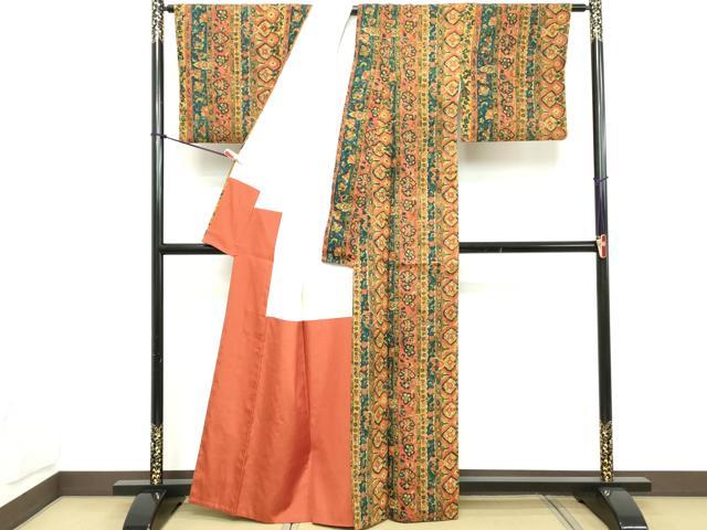平和屋着物■上質な紬 更紗花間道 正絹 逸品 DABC4713cd