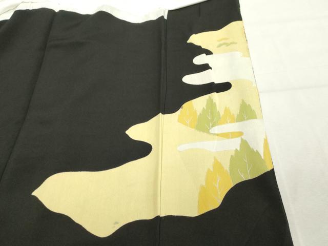 平和屋着物■豪華黒留袖　駒刺繍　渡橋風景文　金彩　正絹　逸品　DABC4721cd
