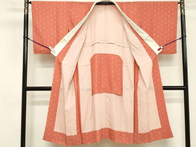 平和屋着物■長襦袢　無双仕立て　麻の葉文様　正絹　逸品　DABC4740cd