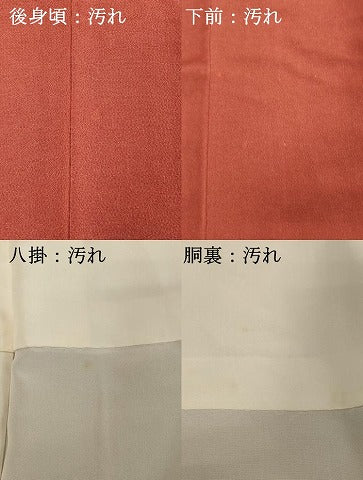 平和屋着物■上質な色無地　銀朱色　正絹　逸品　DABC4744cd
