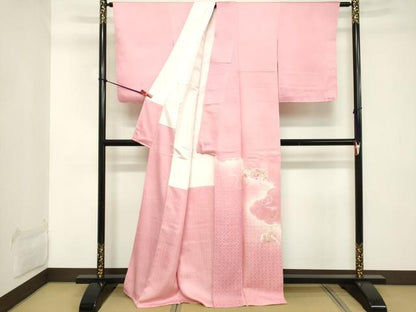 平和屋着物■訪問着　刺繍　源氏車花文　正絹　逸品　DABC4748cd