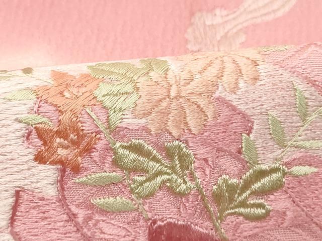 平和屋着物■訪問着　刺繍　源氏車花文　正絹　逸品　DABC4748cd