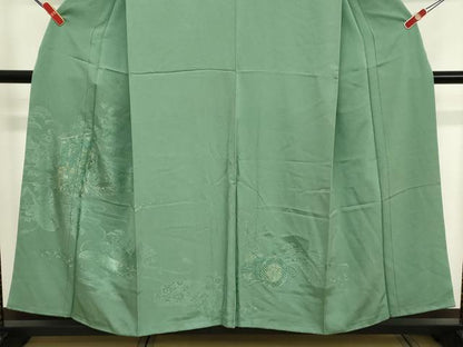 平和屋着物■豪華色留袖　駒刺繍　几帳楽器花文　銀糸　正絹　逸品　DABC4754cd