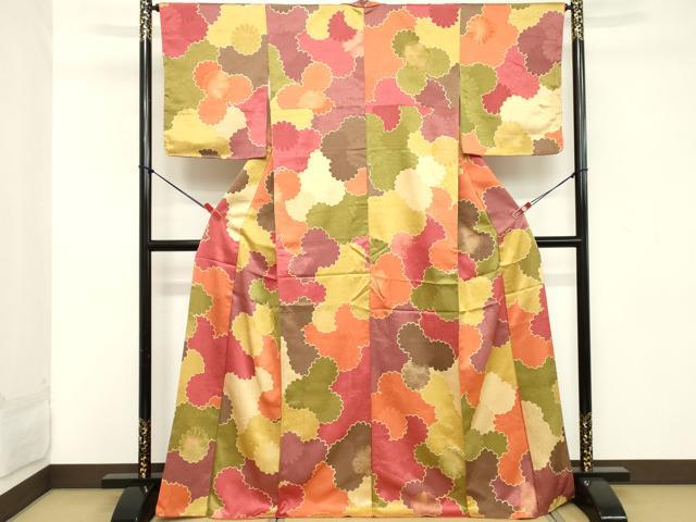 平和屋着物■上質な小紋 地紋起こし 菊尽くし 正絹 逸品 DABC4759cd