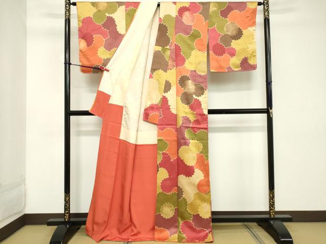 平和屋着物■上質な小紋 地紋起こし 菊尽くし 正絹 逸品 DABC4759cd