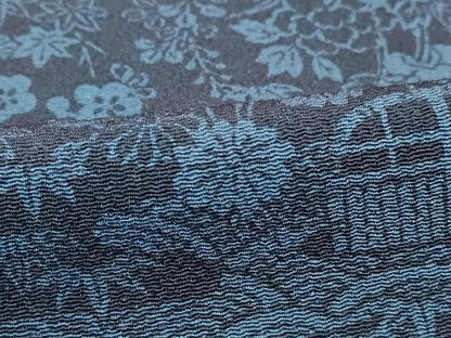 平和屋着物■上質な小紋 藍 型染 風景文 正絹 逸品 DABC4763cd