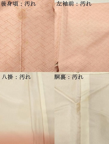 平和屋着物■上質な色無地 作家物 網代地紋 虹色 正絹 逸品 DABC4773cd