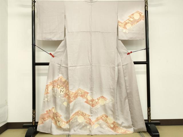 平和屋着物■訪問着　刺繍　雪輪花文　暈し染め　金彩　正絹　逸品　DABC4784cd