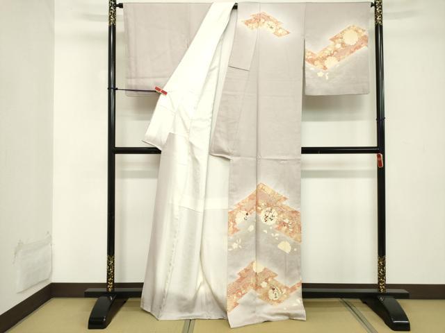 平和屋着物■訪問着　刺繍　雪輪花文　暈し染め　金彩　正絹　逸品　DABC4784cd