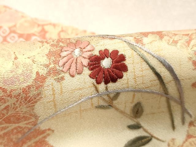 平和屋着物■訪問着　刺繍　雪輪花文　暈し染め　金彩　正絹　逸品　DABC4784cd