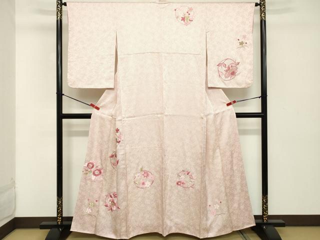平和屋着物■訪問着 総刺繍 花丸文 金糸 正絹 逸品 DABC4785cd