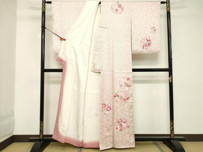 平和屋着物■訪問着 総刺繍 花丸文 金糸 正絹 逸品 DABC4785cd