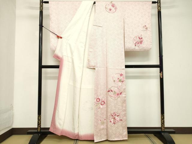 平和屋着物■訪問着 総刺繍 花丸文 金糸 正絹 逸品 DABC4785cd