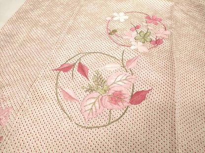 平和屋着物■訪問着 総刺繍 花丸文 金糸 正絹 逸品 DABC4785cd