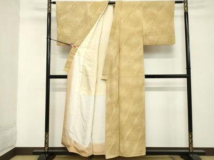 平和屋着物■上質な小紋 地紋起こし 笹竹文 暈し染め 正絹 逸品 DABC4788cd
