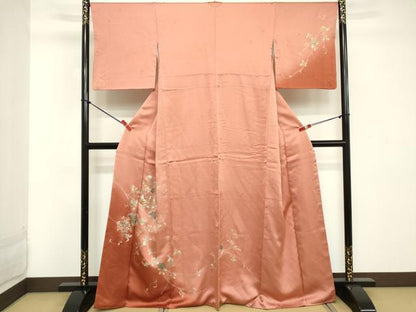 平和屋着物■訪問着 刺繍 向かい鳥更紗花唐草文 暈し染め 金彩 正絹 逸品 DABC4791cd
