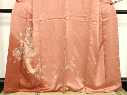 平和屋着物■訪問着 刺繍 向かい鳥更紗花唐草文 暈し染め 金彩 正絹 逸品 DABC4791cd