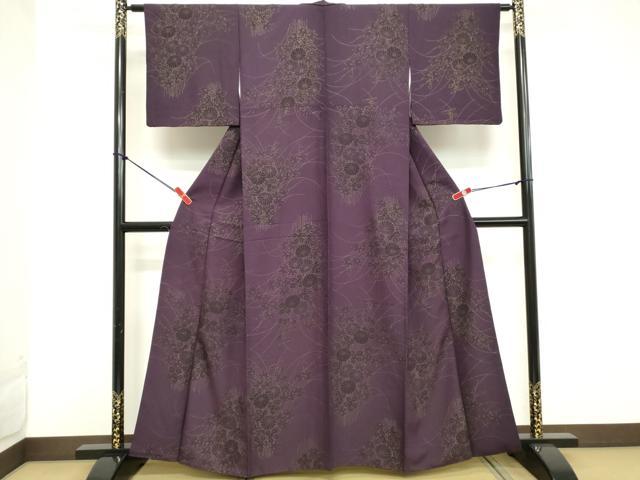 平和屋着物■上質な小紋 草花文 菊 金彩 正絹 逸品 DABC4793cd