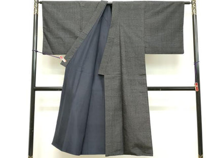平和屋着物■男性　紬　格子　正絹　逸品　DABC4797cd