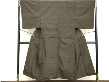 平和屋着物■男性　紬　格子　正絹　逸品　DABC4799cd